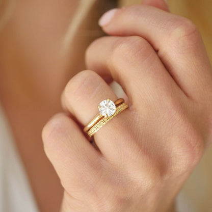 0.25 TCW Round Shaped Half Eternity Lab Grown Diamond Wedding Band