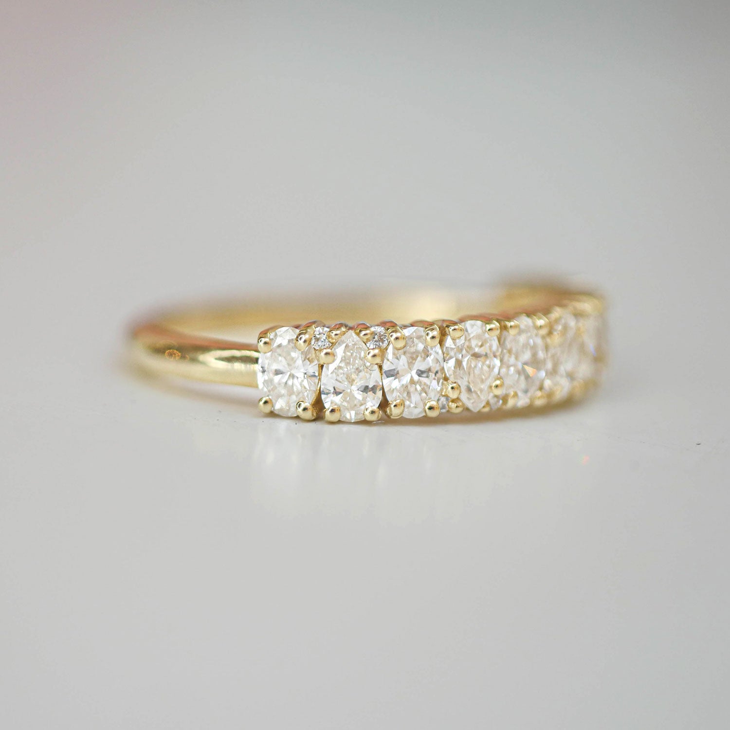 0.25 TCW Round Shaped Half Eternity Lab Grown Diamond Wedding Band