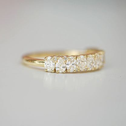 0.25 TCW Round Shaped Half Eternity Lab Grown Diamond Wedding Band