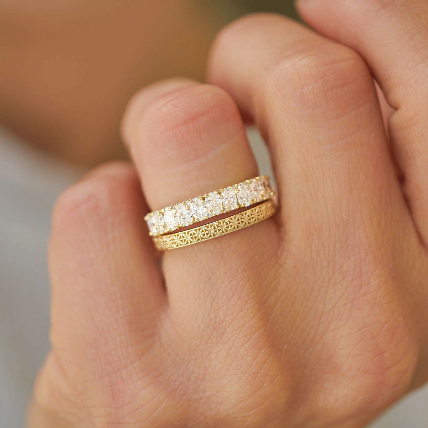 0.25 TCW Round Shaped Half Eternity Lab Grown Diamond Wedding Band