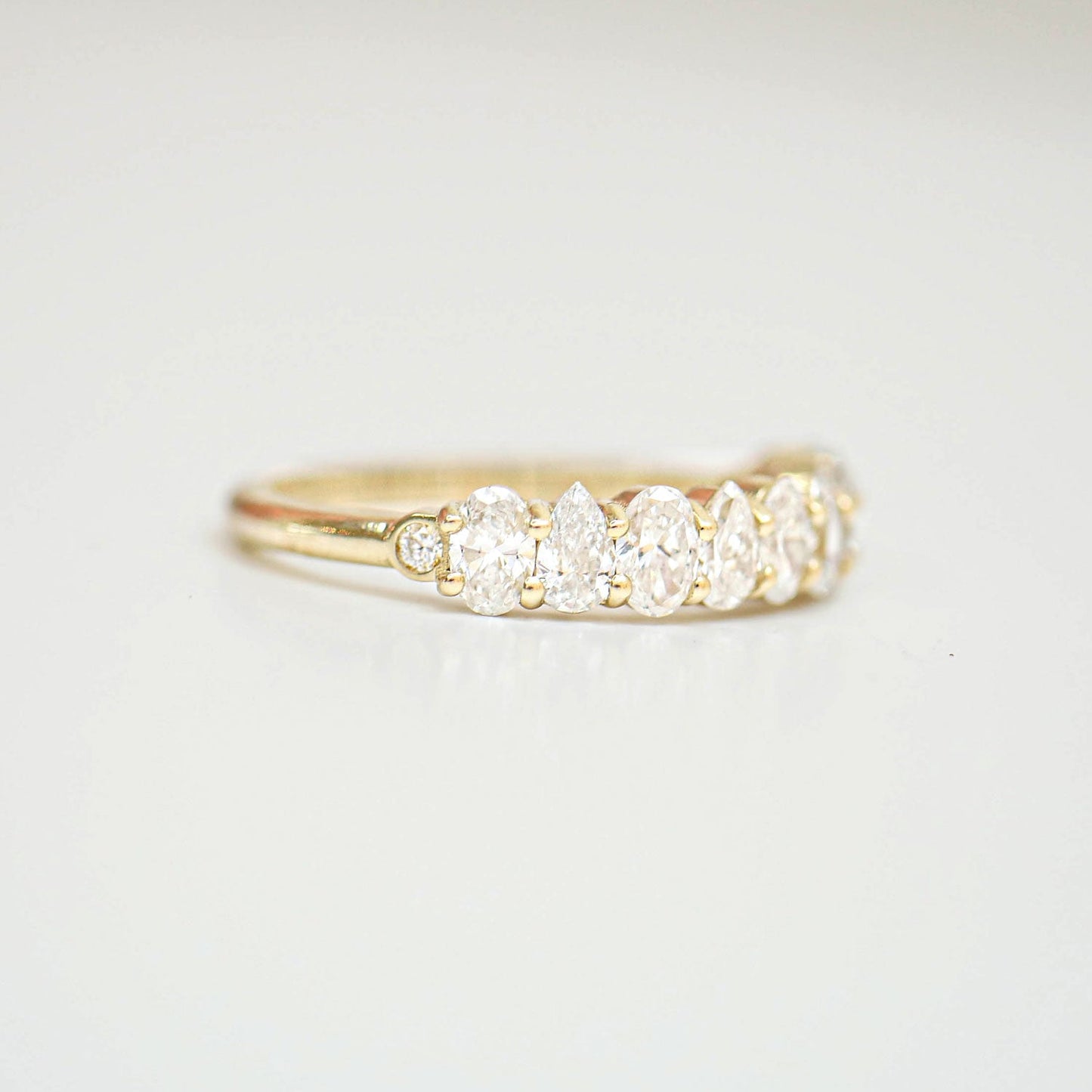 0.25 TCW Round Shaped Half Eternity Lab Grown Diamond Wedding Band