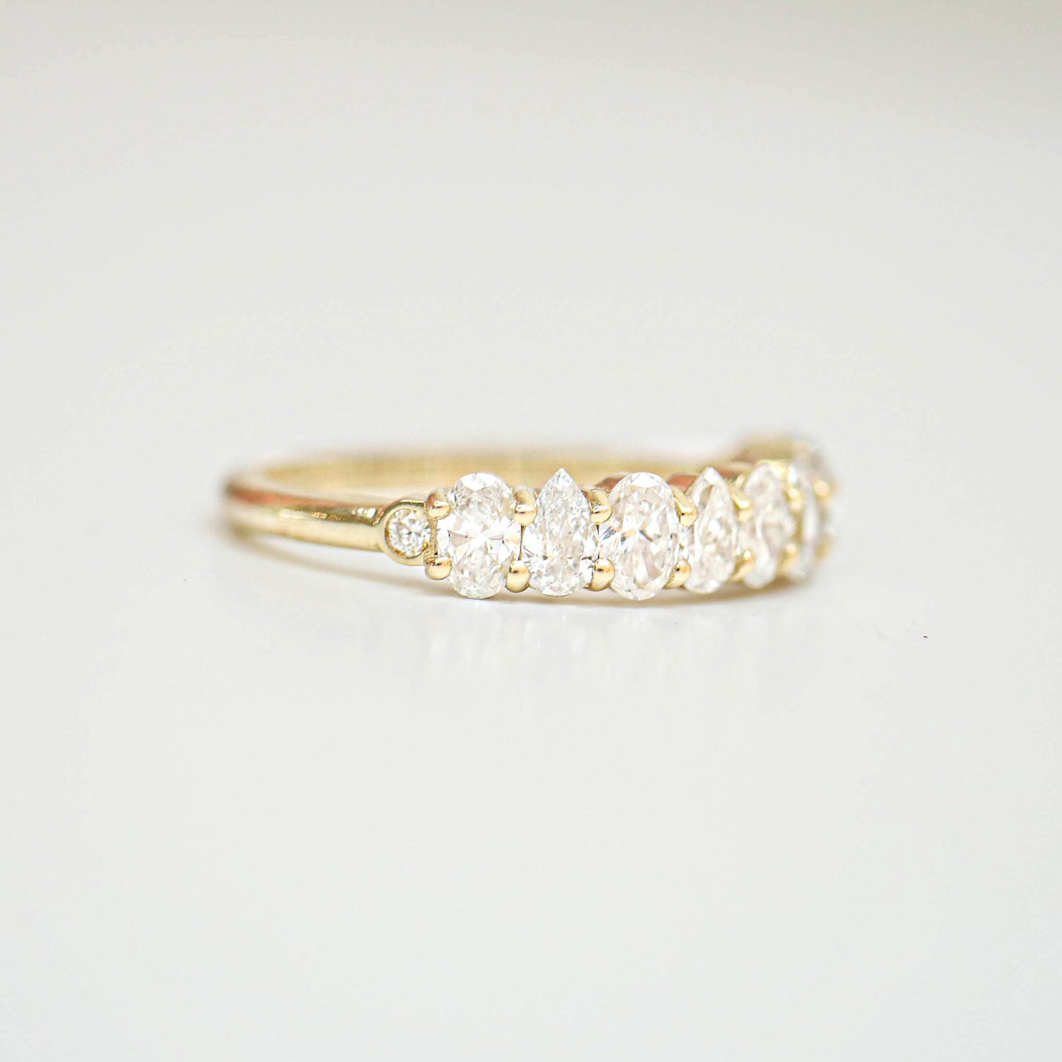 0.25 TCW Round Shaped Half Eternity Lab Grown Diamond Wedding Band