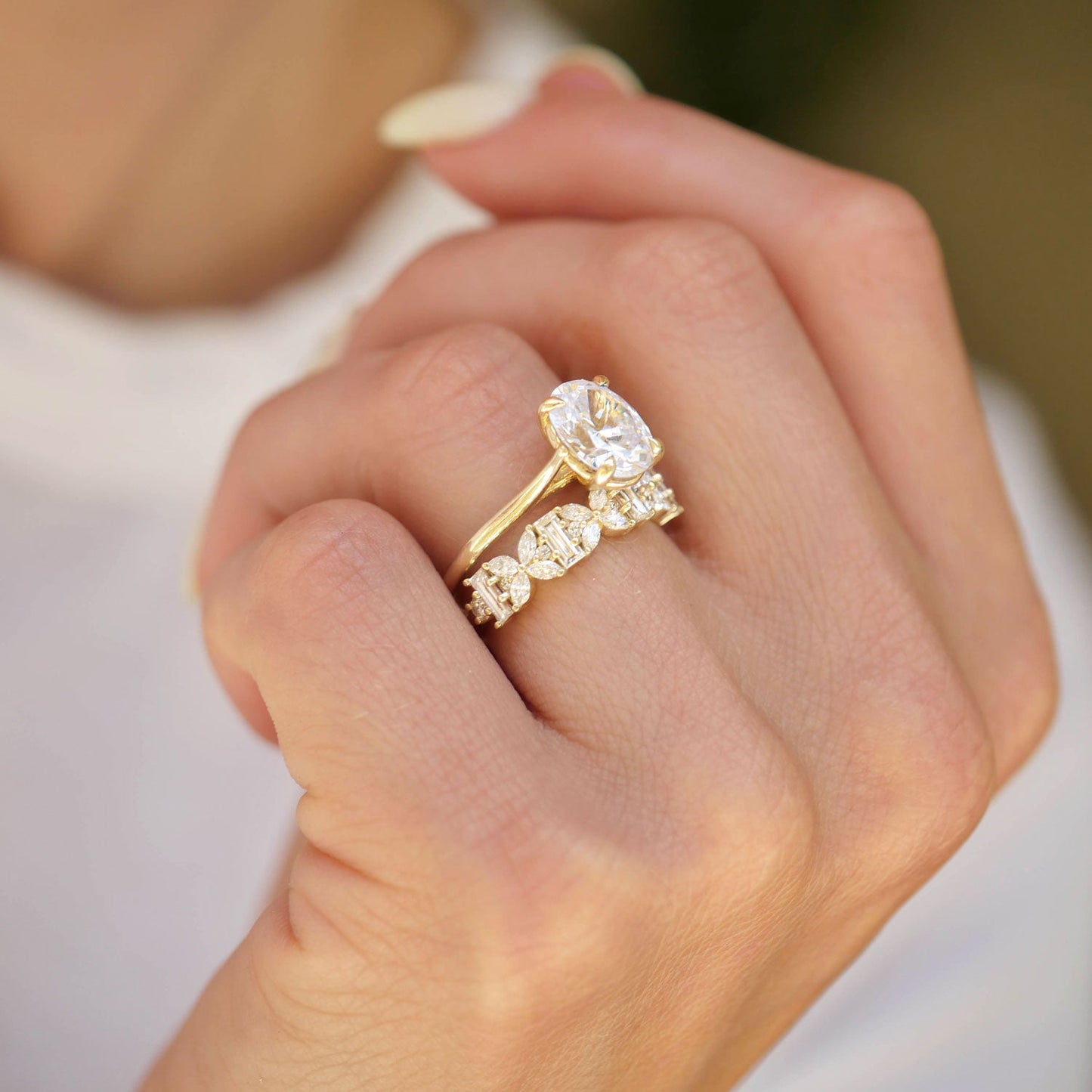 0.25 TCW Round Shaped Half Eternity Lab Grown Diamond Wedding Band