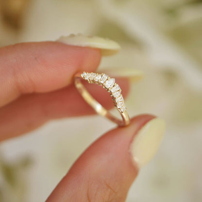 0.25 TCW Round Shaped Half Eternity Lab Grown Diamond Wedding Band