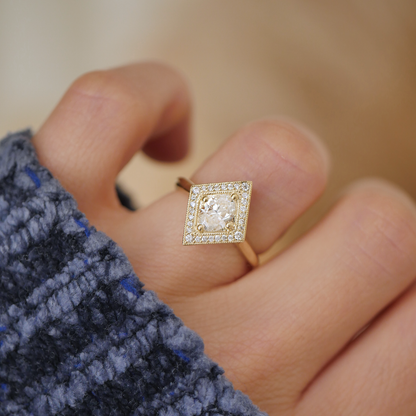 Marquise Shaped Three Stone Lab Grown Diamond Engagement Ring