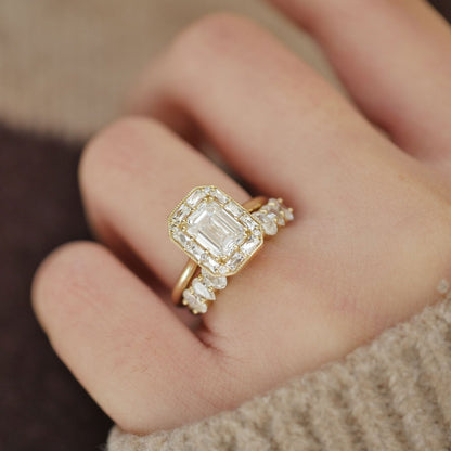 Marquise Shaped Three Stone Lab Grown Diamond Engagement Ring