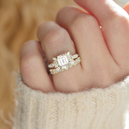 Marquise Shaped Three Stone Lab Grown Diamond Engagement Ring