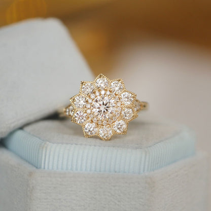 Marquise Shaped Three Stone Lab Grown Diamond Engagement Ring