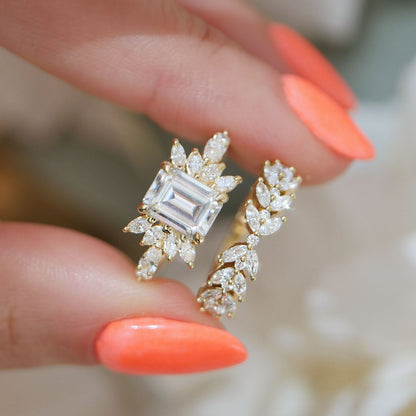 Marquise Shaped Three Stone Lab Grown Diamond Engagement Ring