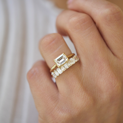 0.25 TCW Round Shaped Half Eternity Lab Grown Diamond Wedding Band