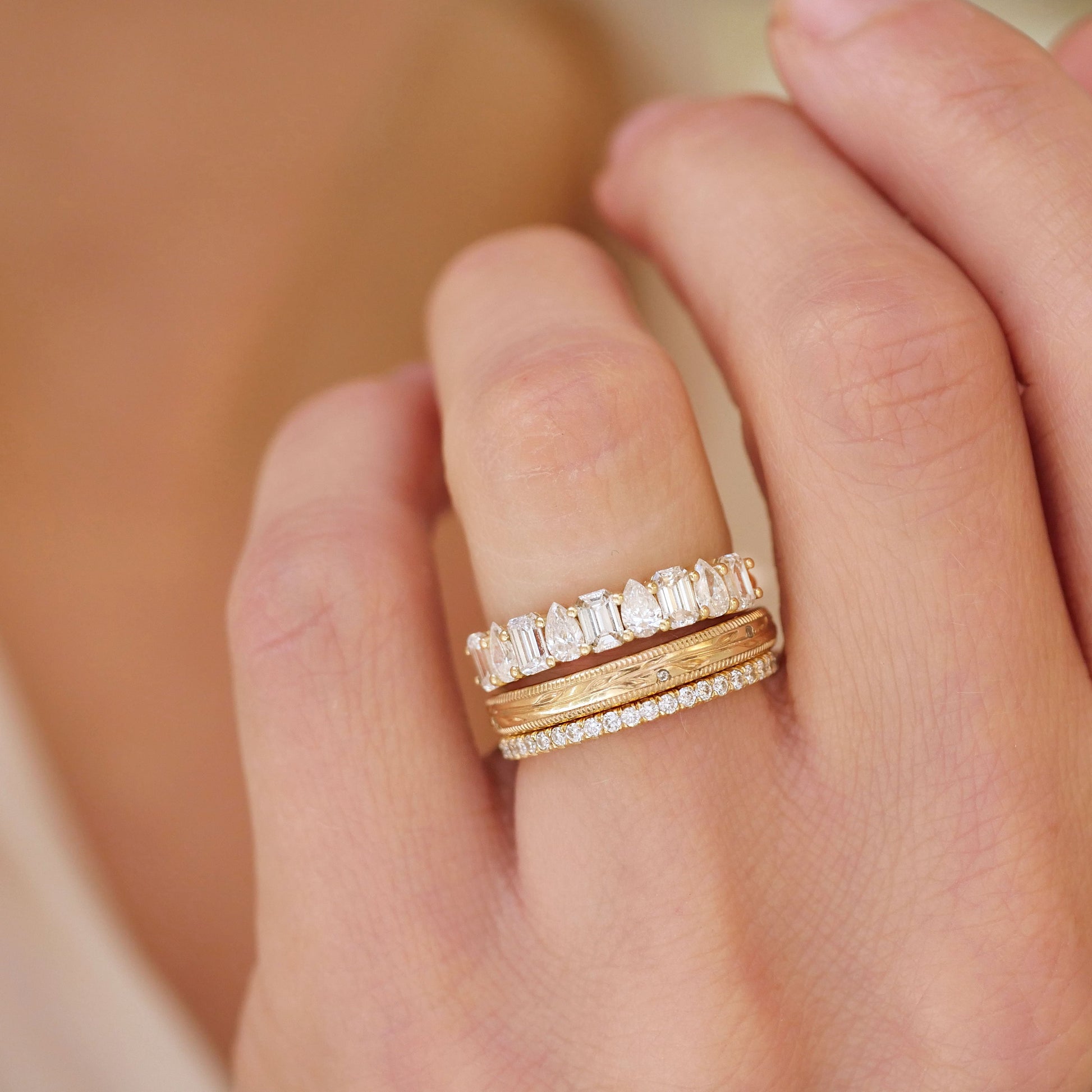 0.25 TCW Round Shaped Half Eternity Lab Grown Diamond Wedding Band