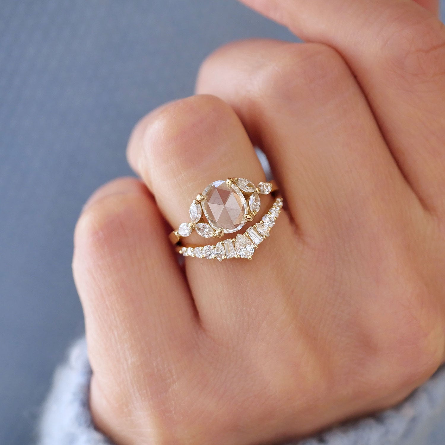 0.25 TCW Round Shaped Half Eternity Lab Grown Diamond Wedding Band