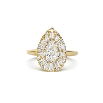 Marquise Shaped Three Stone Lab Grown Diamond Engagement Ring