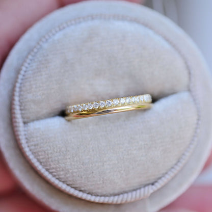 0.25 TCW Round Shaped Half Eternity Lab Grown Diamond Wedding Band