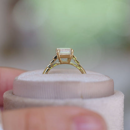 Marquise Shaped Three Stone Lab Grown Diamond Engagement Ring