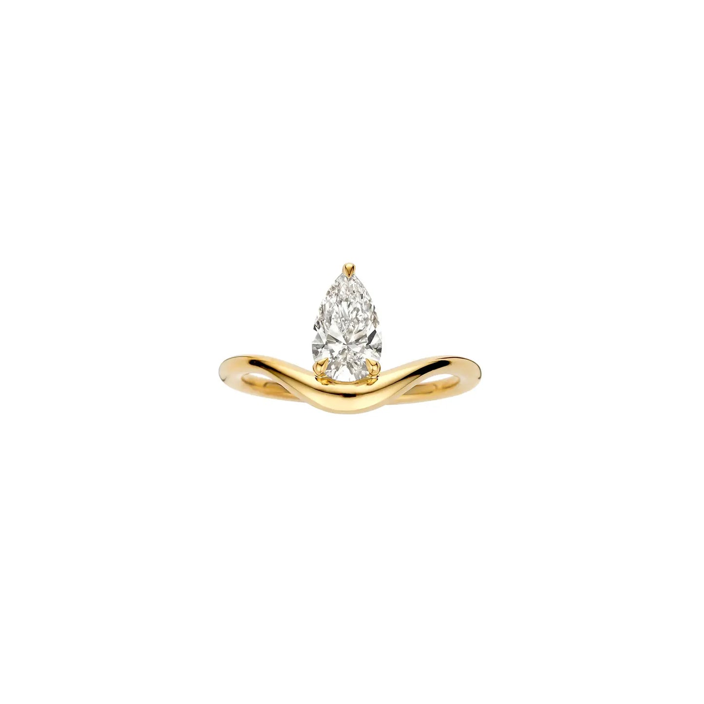 Timeless 1 CT Pear Cut Swirl Solitaire Styled Lab Grown Diamond Engagement Ring