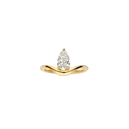 Timeless 1 CT Pear Cut Swirl Solitaire Styled Lab Grown Diamond Engagement Ring