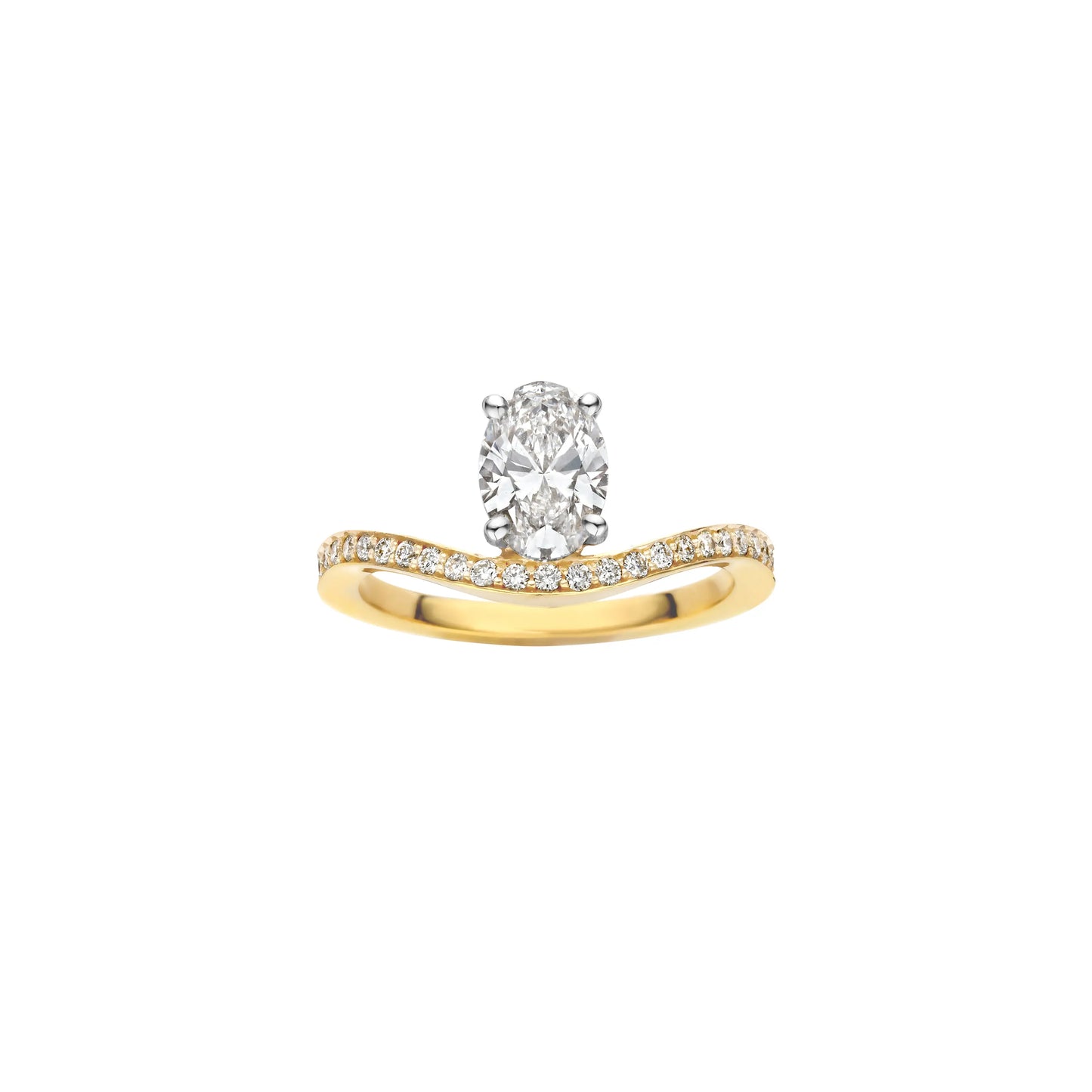 Timeless 0.71 CT Oval Cut Swirl Unique Pave Lab Grown Diamond Engagement Ring