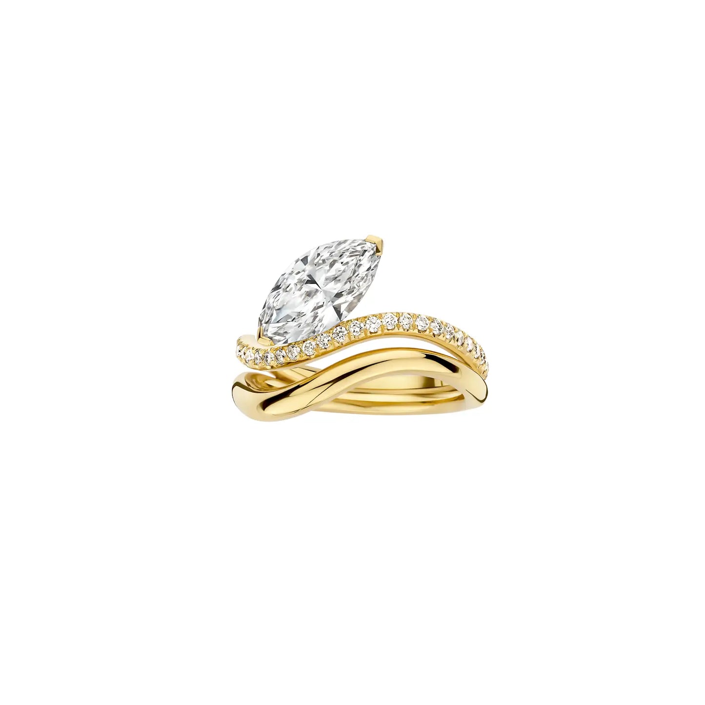 Timeless 1.41 Cut Marquise Cut Swirl Pave Styled Lab Grown Diamond Engagement Ring (Only Ring)