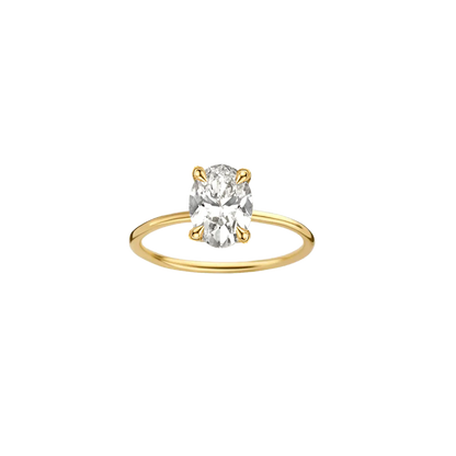 Timeless 2 CT Oval Cut Solitaire Styled Lab Grown Diamond Engagement Ring