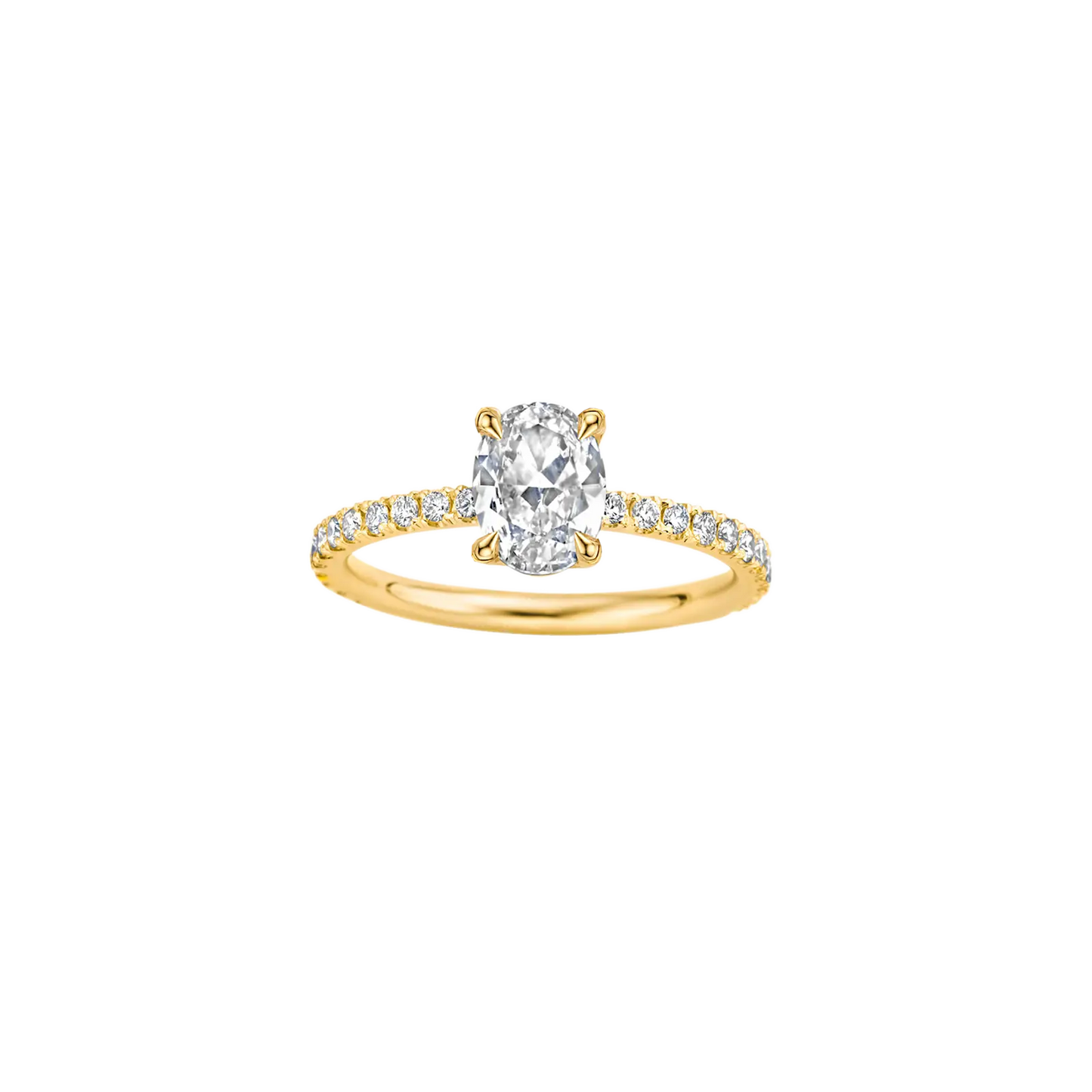 Timeless 1.2 CT Oval Cut Pave Styled Setting Lab Grown Diamond Engagement Ring