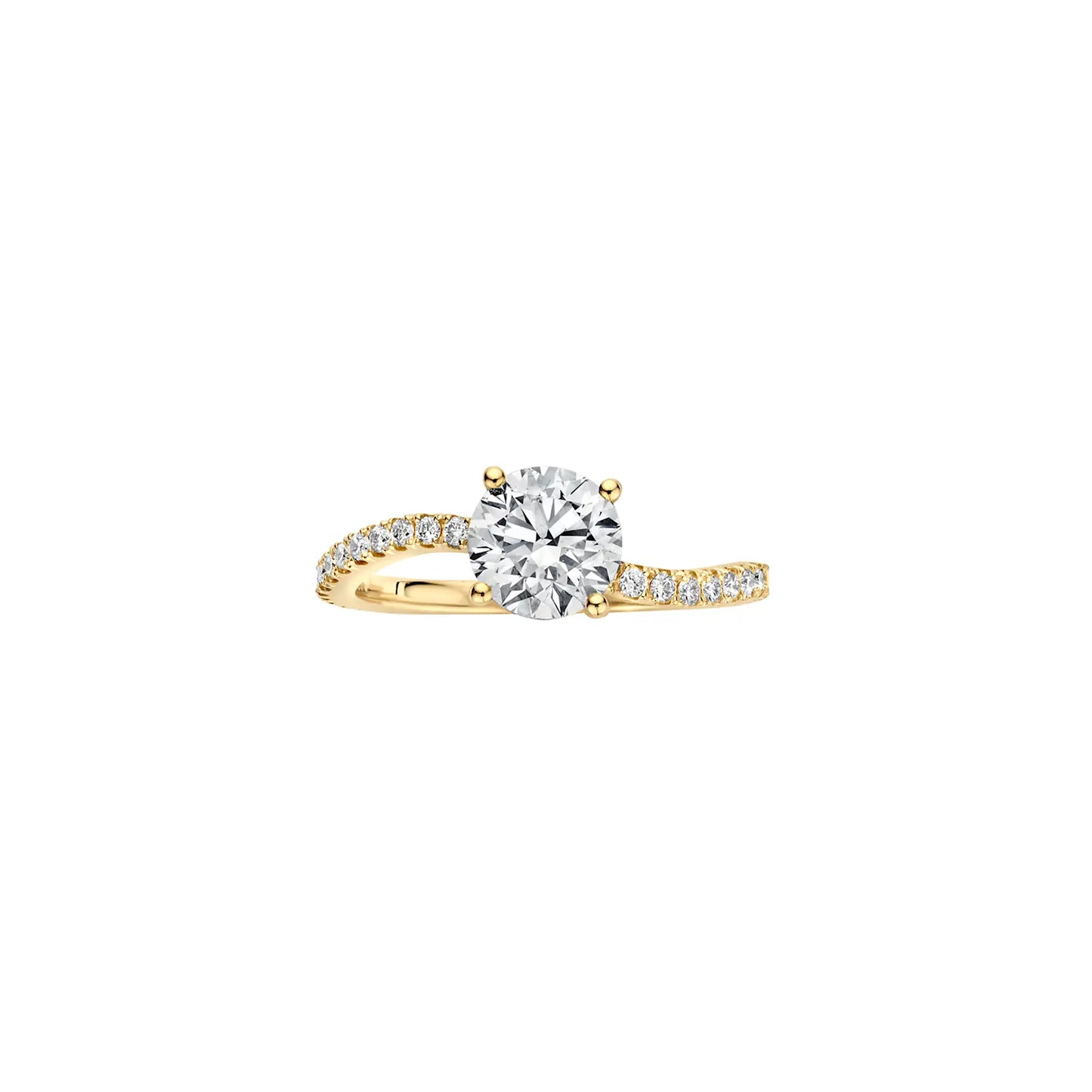 Timeless 1.1 CT Round Cut Swirl Pave Styled Lab Grown Diamond Engagement Ring
