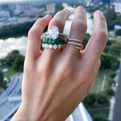 Marquise Shaped Three Stone Lab Grown Diamond Engagement Ring