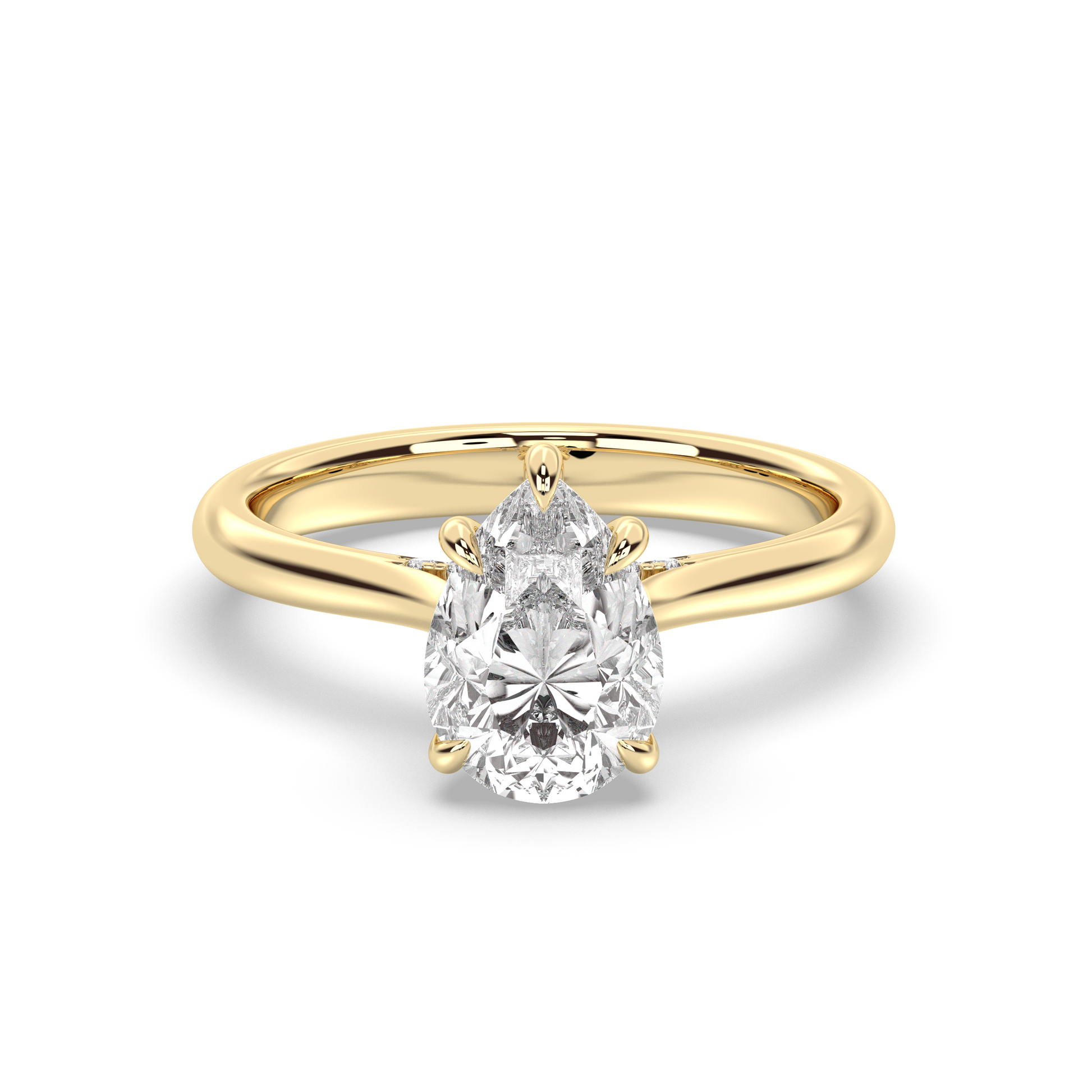 Marquise Shaped Three Stone Lab Grown Diamond Engagement Ring