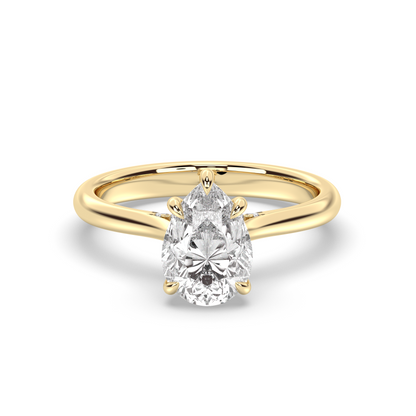 Marquise Shaped Three Stone Lab Grown Diamond Engagement Ring