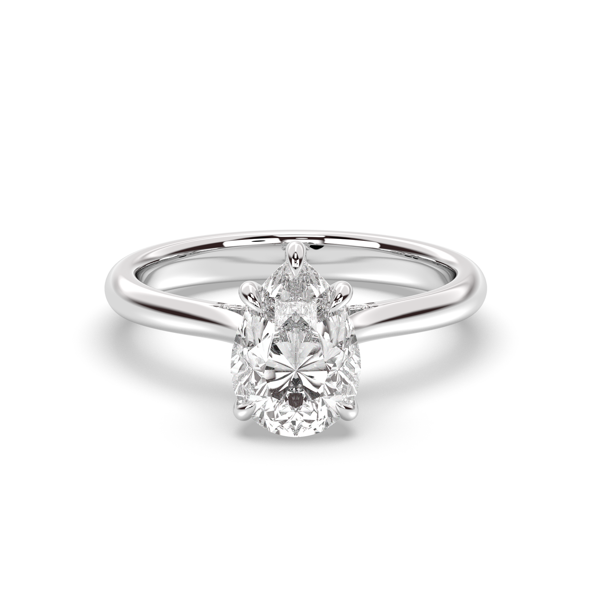 Marquise Shaped Three Stone Lab Grown Diamond Engagement Ring