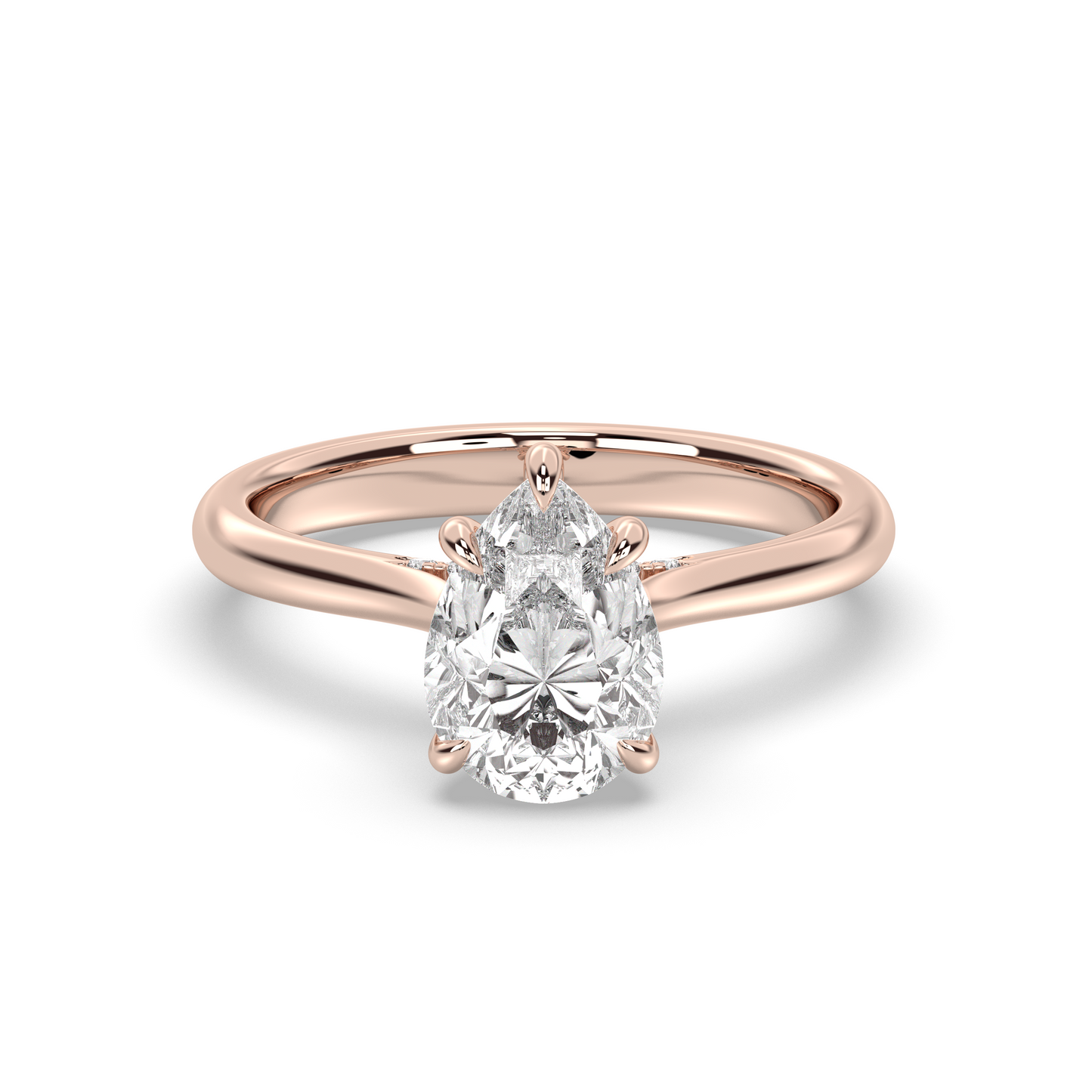Marquise Shaped Three Stone Lab Grown Diamond Engagement Ring