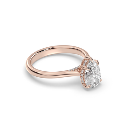 Marquise Shaped Three Stone Lab Grown Diamond Engagement Ring