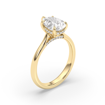 Marquise Shaped Three Stone Lab Grown Diamond Engagement Ring