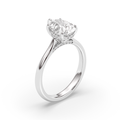 Marquise Shaped Three Stone Lab Grown Diamond Engagement Ring