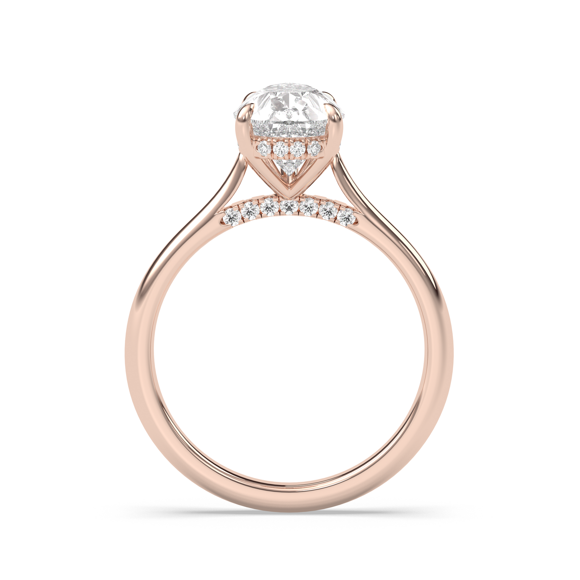 Marquise Shaped Three Stone Lab Grown Diamond Engagement Ring
