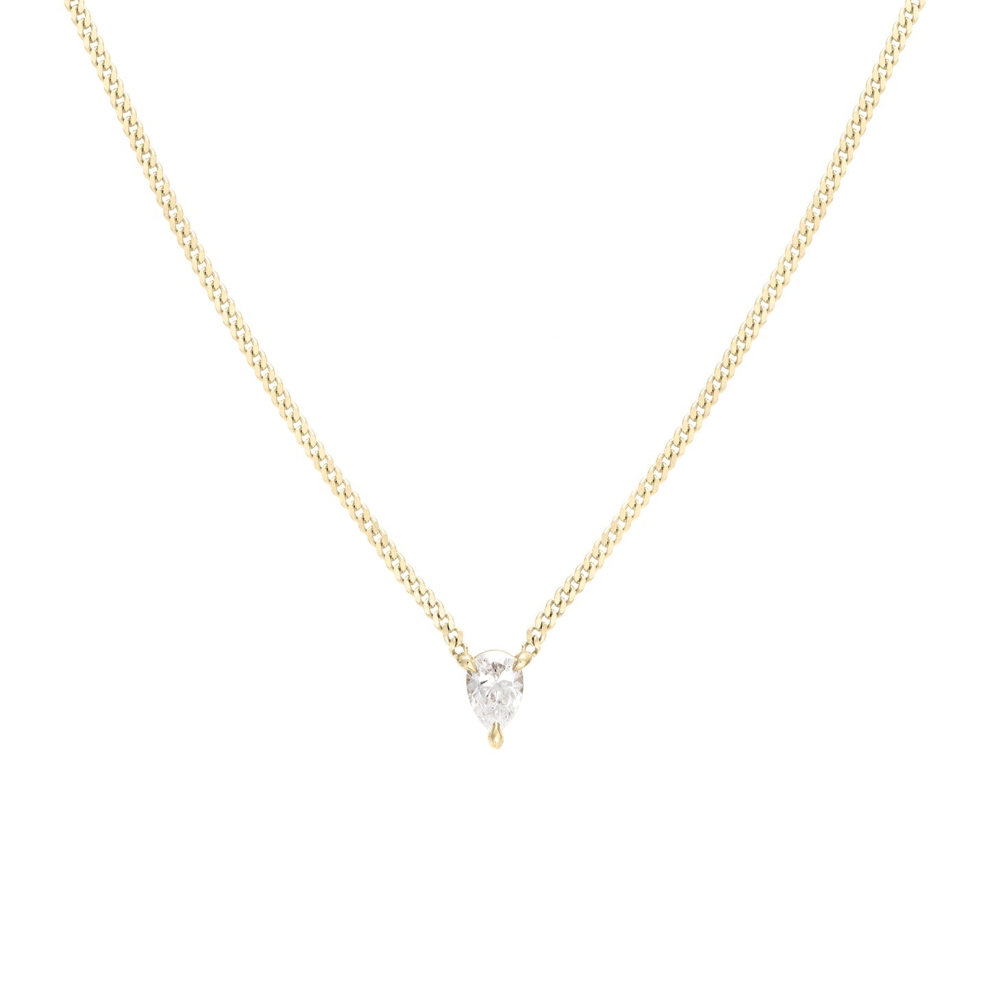 0.15 CT Pear Shaped Solitaire Lab Grown Diamond Necklace