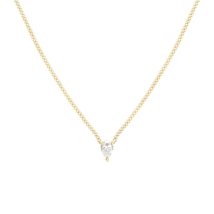 0.15 CT Pear Shaped Solitaire Lab Grown Diamond Necklace
