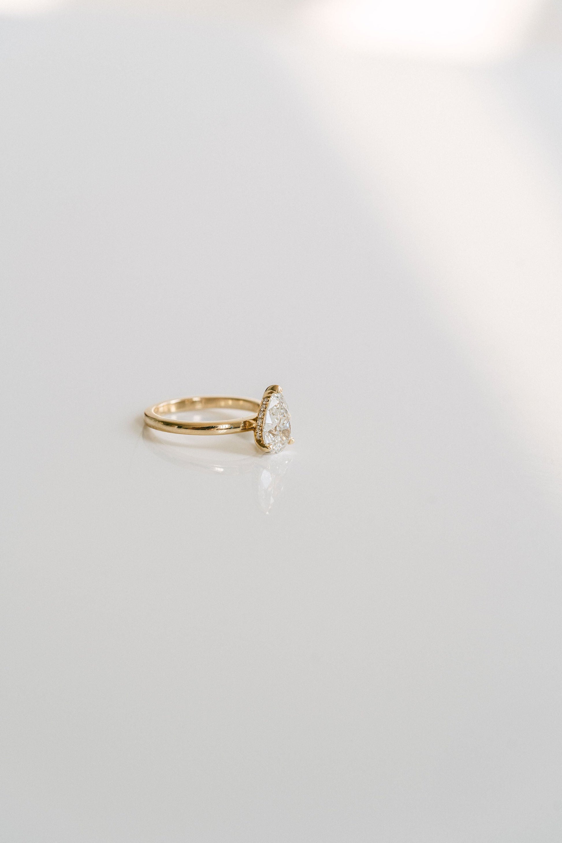 Marquise Shaped Three Stone Lab Grown Diamond Engagement Ring