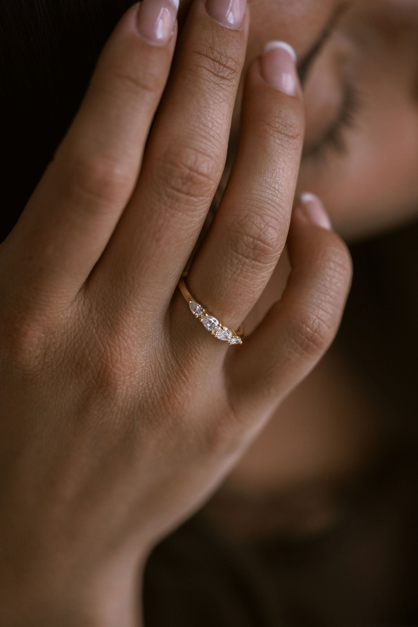 0.25 TCW Round Shaped Half Eternity Lab Grown Diamond Wedding Band