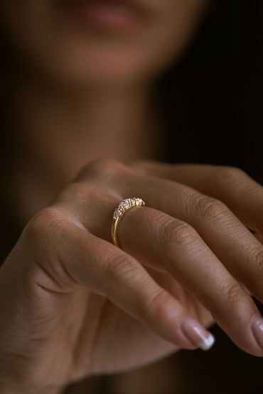 0.25 TCW Round Shaped Half Eternity Lab Grown Diamond Wedding Band