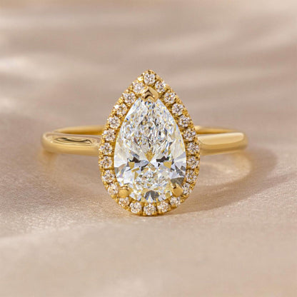 Marquise Shaped Three Stone Lab Grown Diamond Engagement Ring