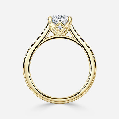 Marquise Shaped Three Stone Lab Grown Diamond Engagement Ring