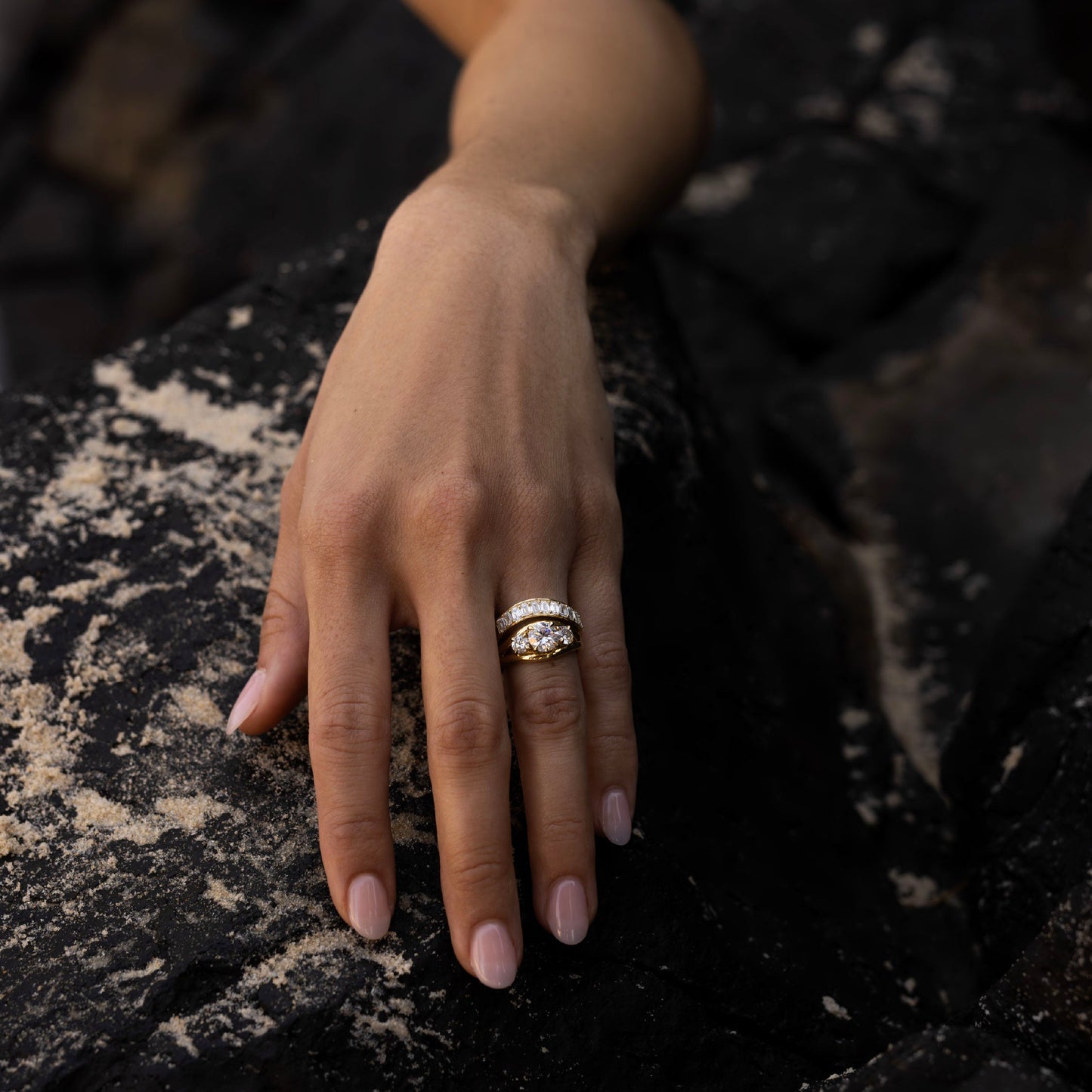 Marquise Cut Cluster Styled Lab Grown Diamond Engagement Ring