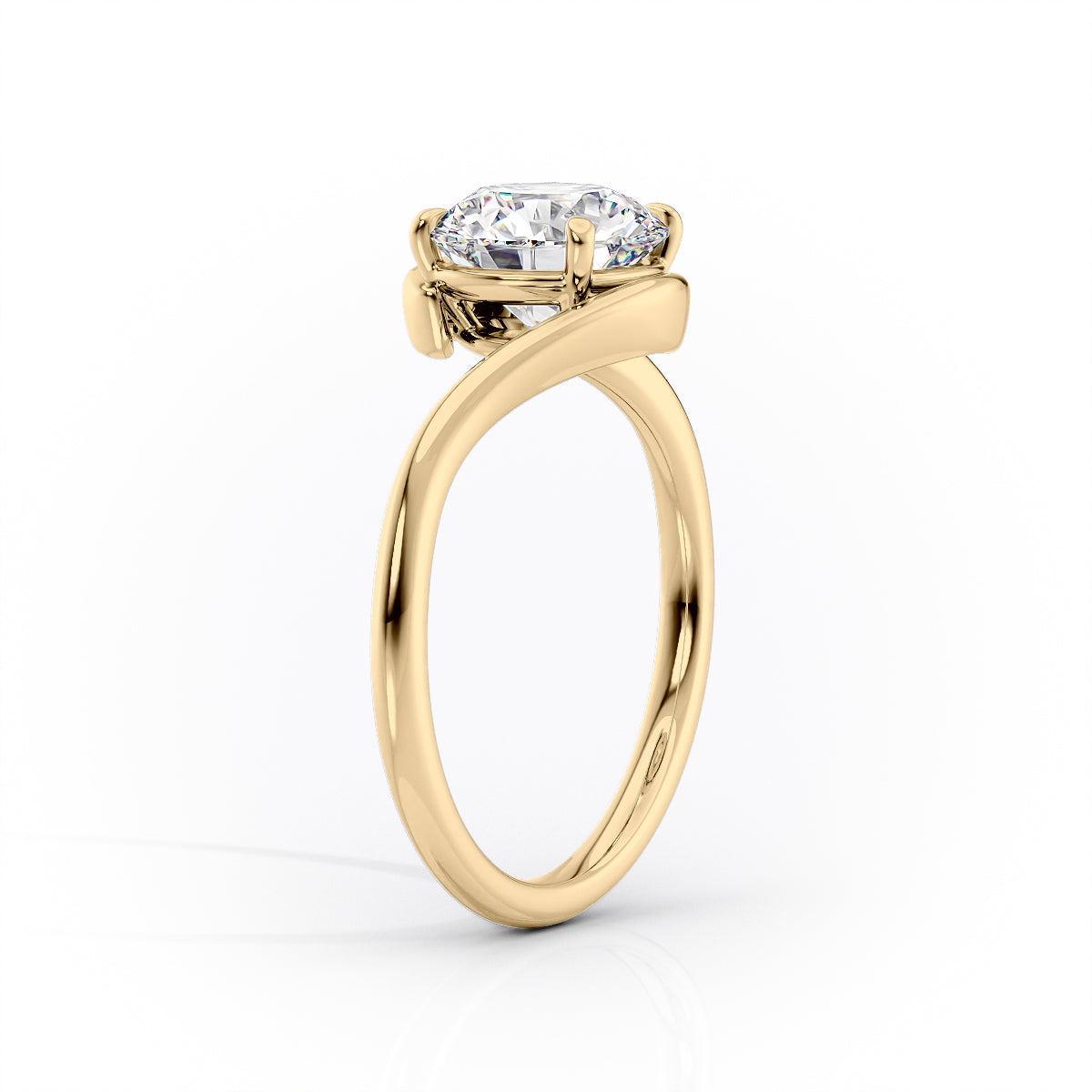 3 CT Emerald Shaped Swirl Solitaire Lab Grown Engagement Ring For Cameron-Prong Style