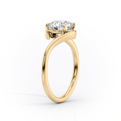 3 CT Emerald Shaped Swirl Solitaire Lab Grown Engagement Ring For Cameron-Prong Style