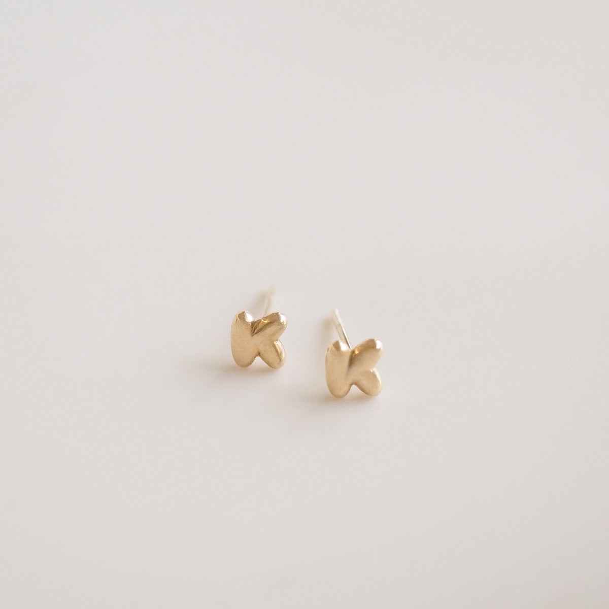 Puffed Letter Initial Stud Earrings