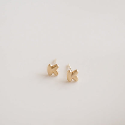 Puffed Letter Initial Stud Earrings