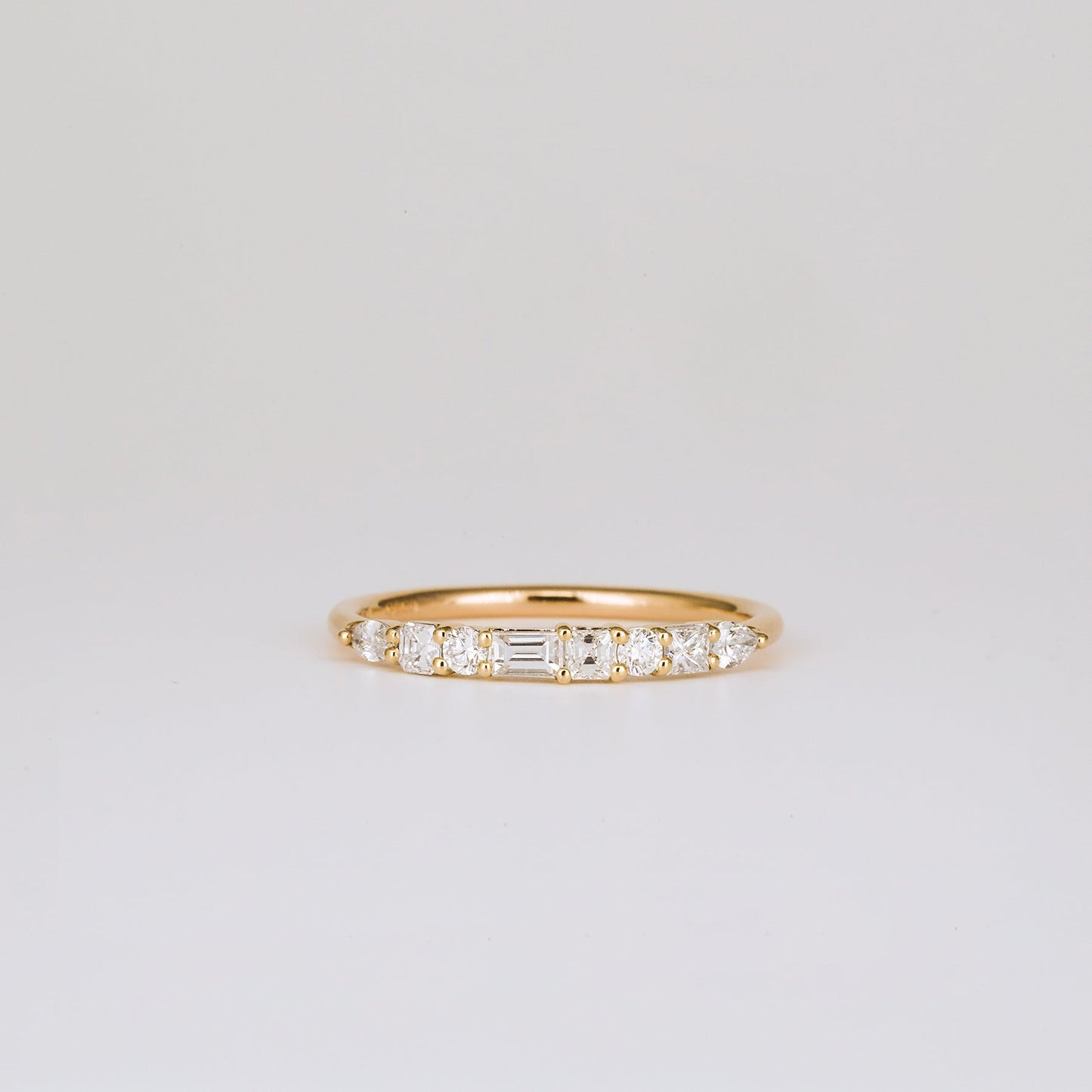 0.40 TCW Round, Pear, Marquise & Baguette Stones Half Eternity Lab Grown Diamond Wedding Band