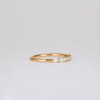 0.40 TCW Round, Pear, Marquise & Baguette Stones Half Eternity Lab Grown Diamond Wedding Band