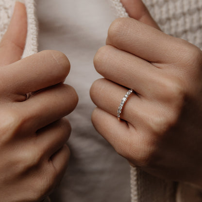 0.40 TCW Round, Pear, Marquise & Baguette Stones Half Eternity Lab Grown Diamond Wedding Band